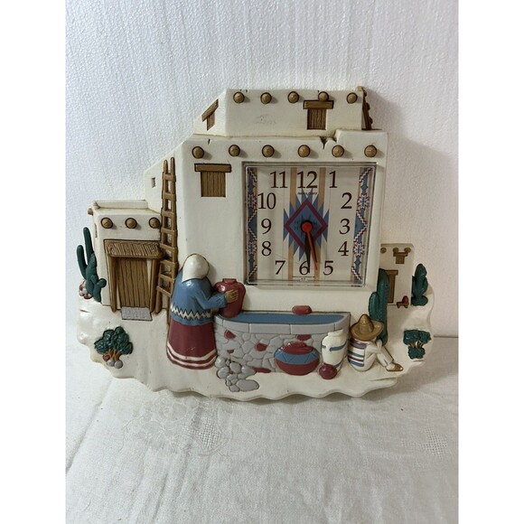 Homco Quartz Wall Clock Multi-Color 1997 Burwood Style 33749 Made in USA - Picture 1 of 5